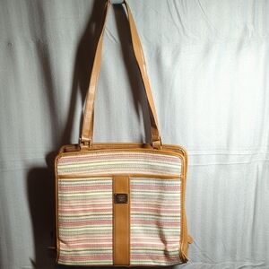 Liz Claiborne Striped Tan/Brown Shoulder Bag